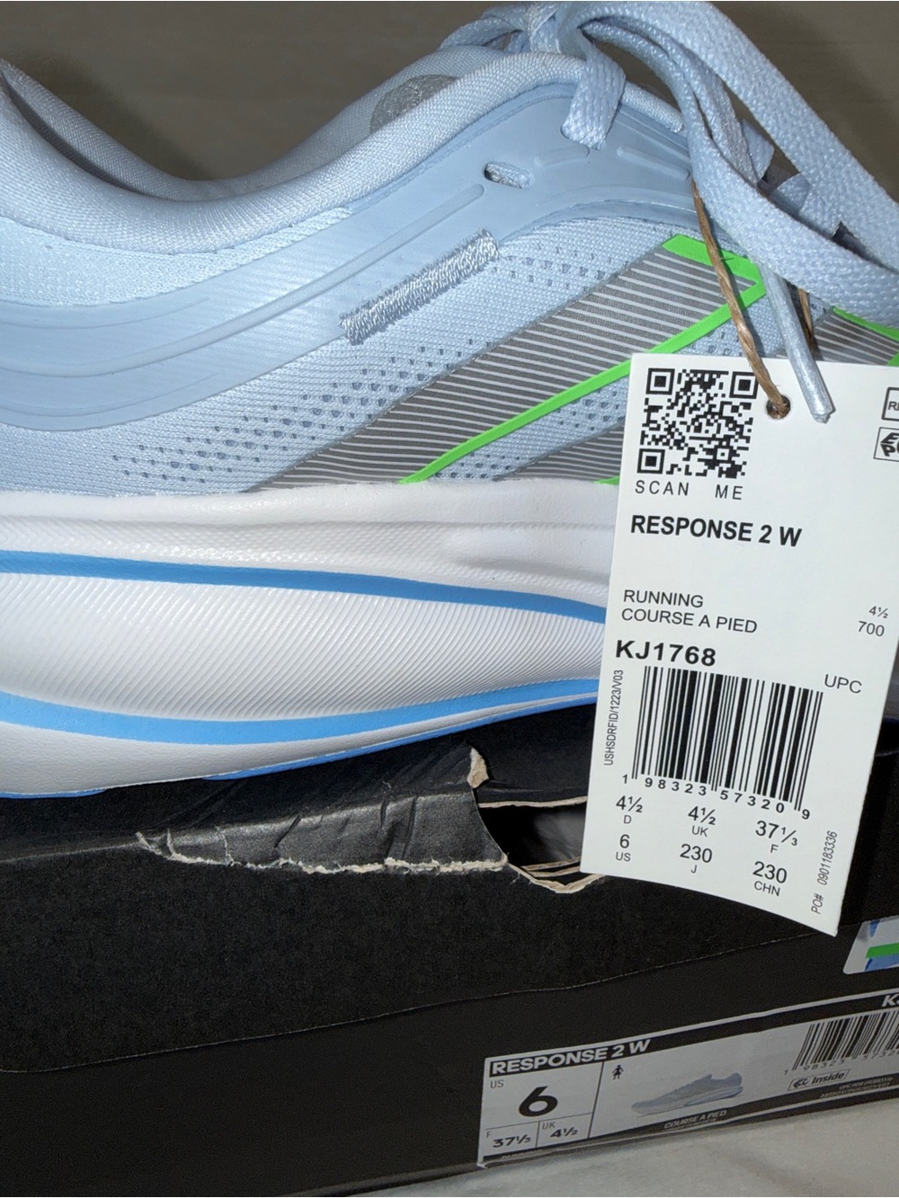 Adidas light Blue Response 2 W #KJ1768 W6 nwt - Picture 15 of 15